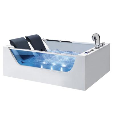 China Factory Supply 2 Person Freestanding Clear Acrylic Whirlpool Massage Home Portable Spa Bathtub for sale