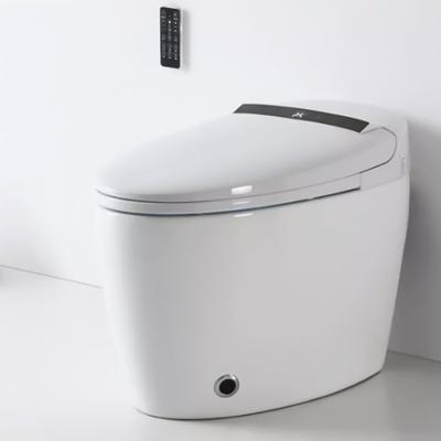 China Premium Cheap Sensor Ceramic One Piece Auto Flow Automatic Foot Bidet Automatic Operation Grade WC Intelligent Smart Toilet for sale