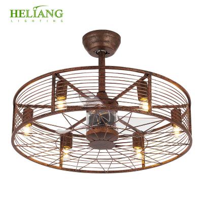 China Modern 42 Inch Bladeless Retractable Blade Ceiling Fan Chandelier With Chrome Fan Dimmable Remote Control Lighting Color for sale