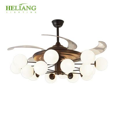 China New Modern Ceiling Fans Lights Decorative Remote Control Led Smart Invisible Invisible Blade Drop Shipping For Bedroom Wholesale for sale