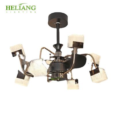 China New Design Good Quality Modern Creative Folding Transparent Hidden Blade Led Ceiling Fan Light Manufacturers Sell Like Hot Cakes for sale