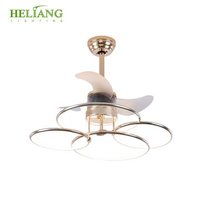 China Modern Designer Modern Luxury Decorate Room or Hotel Ceiling Fan Light Recessed Led Ceiling Fan Lamp with Remote Control Wholesale for sale