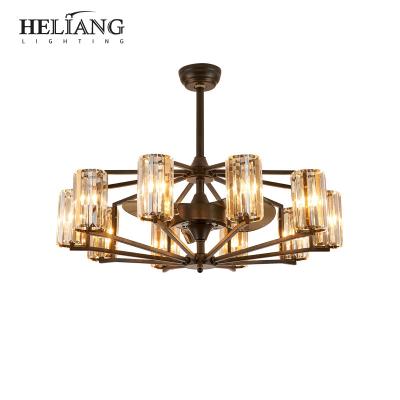 China Nordic simple modern light luxury fan chandelier chandelier living room lamp restaurant bedroom frequency conversion fan lamp for sale