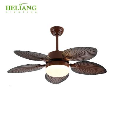 China Modern Natural Fancy ABS 5 Blades Large Iron Style Indoor Decorative Remote Control Ceiling Fan With Light Wholesale for sale