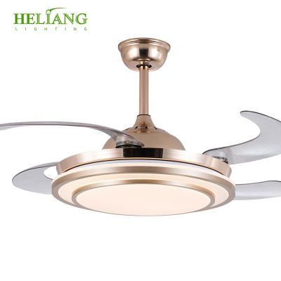 China Modern 42 inch modern retractable remote control leafless led ceiling fan with light manufacturers are selling like hot cakes for sale