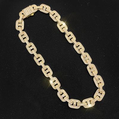 China Vintage 2022 Iced Out Miami Gold 12mm CZ Cuban Link Necklace 18K Iced Out Chain Hiphop New Arrivals Mens Hitter Chains Jewelry for sale