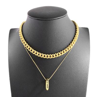 China Simple Fashion Chain Necklaces Rose Gold Plated Wholesale Fashion Women's Jewelry Men's Gift Business Party Wedding for sale