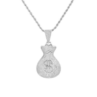 China 2022 Exquisite D-grade Mossan Jewelry Charms Pendant 925 Sterling Silver Hip Hop Miami Style Purse Hip Hop Pendants for sale