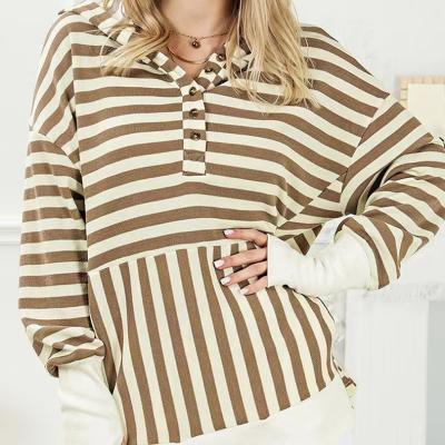 China Windproof Fashion High Quality New Women's Stripes Women Graphic Ombre Cotton Women Sweatshirt Hoodie for sale