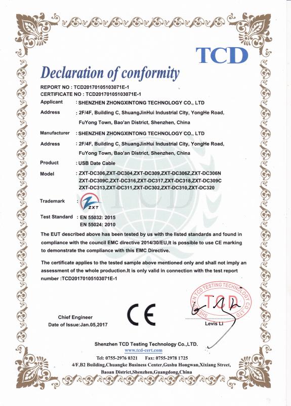 CE - Shenzhen Zhongxintong Technology Co., Limited