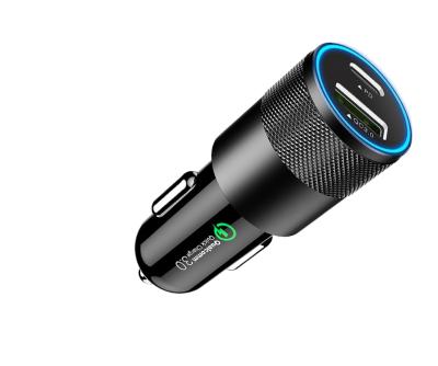 China Dual C/USB-C Smartphone Access Car Charger 18W Rapid Palladium USB Type A QC3.0 36W Car Charger Adapter For iPhone for sale