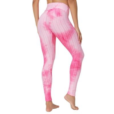 China Lskj281 Women's Breathable Yoga Pants Tie Dye Yoga Clothes High Waist Sports Fitness Hip-lifting Gaiters Plus Size Yoga Pants for sale