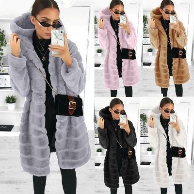 China Autumn And Winter Loose All-match Plush Anti-wrinkle Plush Hooded Thick Imitation Mink Fur Coat Ladies New for sale