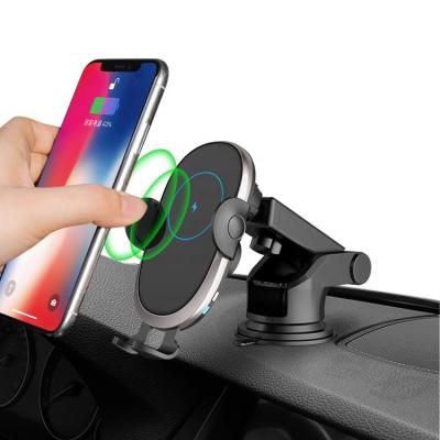 China WEIDUN 10W Microphone Air Vent Car Phone Mount or Suction Cup Fast Charging Wireless Charger with Holder for sale