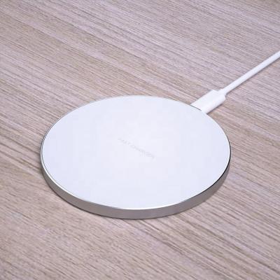 China All Brand Phone WEIDUN Round Aviation Aluminum Fast Charging Wireless Charger With LED Indicator Lights for sale