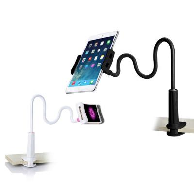 China Home Office WEIDUN Long Arm Clamp Mount Phone Tablet Holder Bed Stand Examination Gooseneck Flexible Desk Clip Mount Lazy Bracket for sale