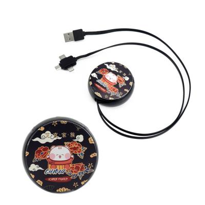 China MP3/MP4 Player 3 In 1 Telescopic Cable Set Retractable Multi USB Charging Cable Cable Fast Charger Cord for sale