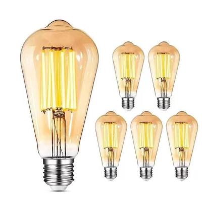 China Residential Lighting Solutions ST64 E26 7W 800LM Dim LED Filament Bulb 3000K 120V/60Hz for sale