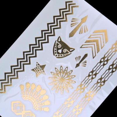 China New Style Temporary Flash Body Hand Sticker Custom Metallic Temporary Tattoo Metallic Temporary Tattoo for sale