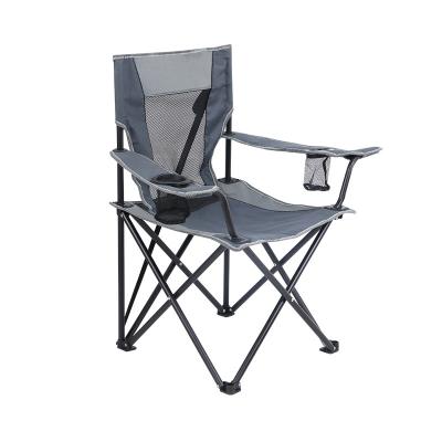 China Outdoor Folding Fabric Single Folding Camping Net Chairs With Cup Holder Heavy Duty Steel Portable Compact Camp Chair for sale