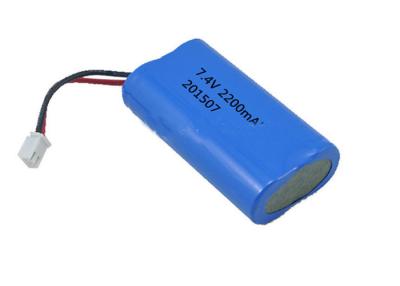 China Rechargeable 7.4V Li-ion Battery Pack 2200mah ICR 18650 For LED Light for sale