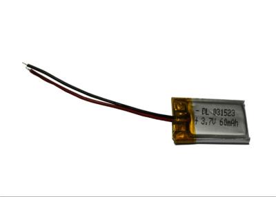 China 031523 3.7v 60mah Lithium Polymer Battery With CE UL Certified for sale