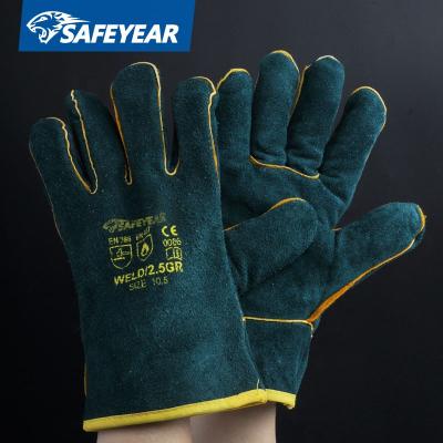 China Industrial Work / Construction / Outdoor High Quality Full Palm Split Scare Safety Leather Gloves For Heavy Duty for sale