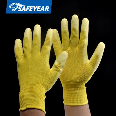 China Assembly / Automotive Electronic / Assembly / Small Parts Handing Hot Selling PU Palm Coated Work Gloves With 13 G Nylon Liner for sale