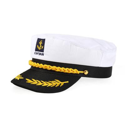 China Navy Captain Military Navy Sailor Yacht Boat Ship Hat Comfortable White Hats for sale