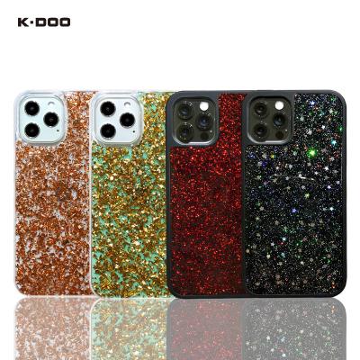 China K-Doo Shockproof Flash Foils Shining Clear Shockproof Blingbling Cell Phone Case Protector for iphone12/12mini/12pro/12promax for sale