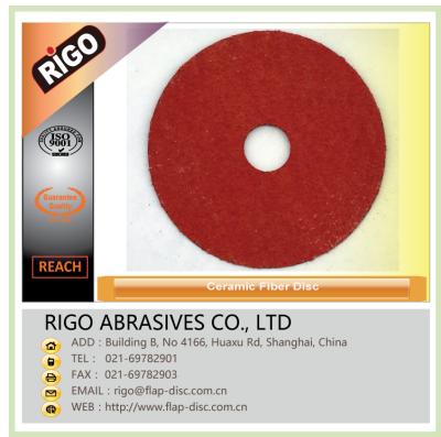 China Suitable For Grinding Alloy Steel 125*22 Mm Ceramic Fiber Disc For Inox for sale