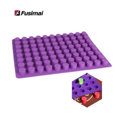 China Fusimai Disposable Cylindrical 88 Hole Ice Lattice Molds Candy Nougat Oreo Silicone 88 Mini Round Mold for sale