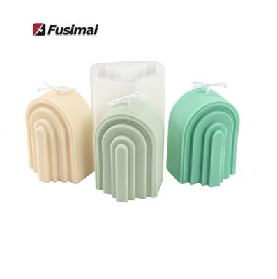 China Fusimai Stage Arch Silicone Candle U Mold Rainbow Concave-convex Viable Candle Mold for sale