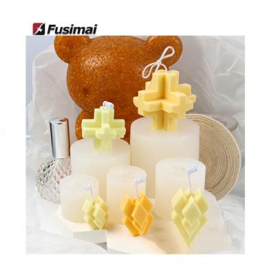 China Fusimai Viable Diamond Candle Mold Cross Geometric Diamond Shaped Geometry Silicone Candle Mold Artistic for sale