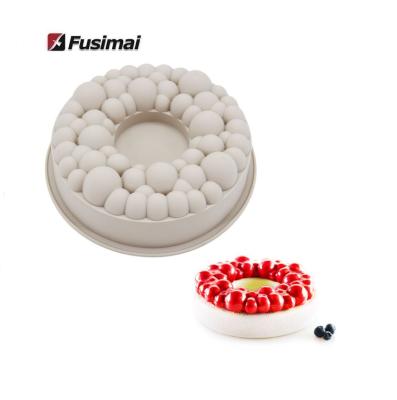 China Fusimai Sustainable Silicone Bubble Crown Mold Chocolate Baking New Decorative Bubble Grape Mousse Cake Molds for sale