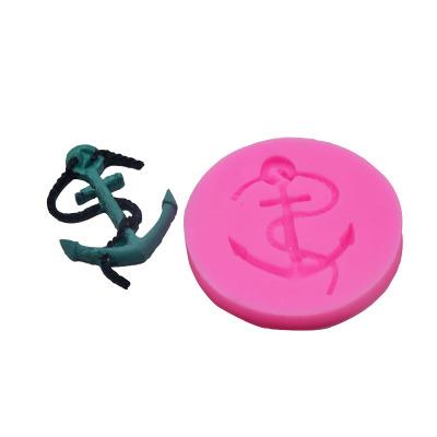 China Sustainable DIY Baking Three-Dimensional Marine Decoration Anchor Key Pendant Silicone Mold Resin for sale