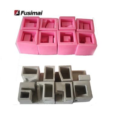 China Creative Viable Cement Decoration Planter Mold Handwork Flower Pot Silicone Concrete Miniature Building Mold for sale