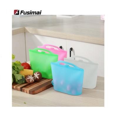 China Fusimai Multifunctional Viable Silicone Storage Bag Food Keep Fresh Silicone Bags For Daily Grocery Bags for sale