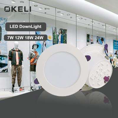 China OKELI best supplier modern prices 5w 7w 230v commercial indoor ceiling recessed led downlights for sale