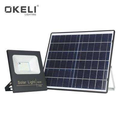 China OKELI Cheap Price Aluminum IP66 Waterproof 10 30 60 100 Watt Outdoor Solar Led Flood Light for sale