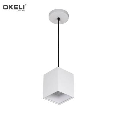 China Modern OKELI OEM Project Square Hotel Ceiling Mounted Lightweight Aluminum COB Pendant Led Hanging Lamp for sale