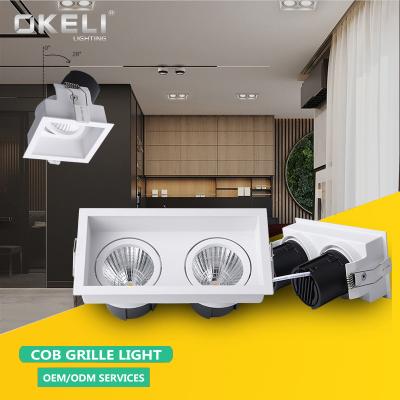 China OKELI Residential High Quality Surface Mounted Led Adjustable Ceiling Grill Light Angle Grill Spotlight for sale