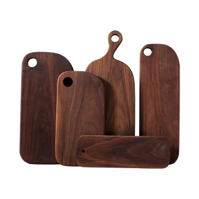 China Traditional Wooden Cake Dinner Rectangular Walnut Cutting Sushi Board Vegetable Fruit Chopper Meat Cutting Board for sale