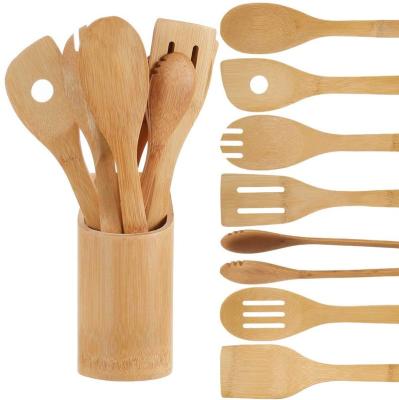 China Traditional Healthy No Goes Spurtles Kitchen Tools Bamboo Wooden Spatulas Cooking Be Careful Non Stick Cooking Items Set for sale