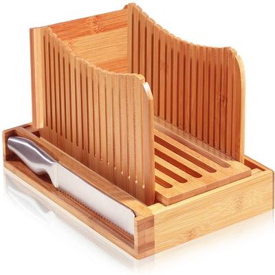 China Traditional Top Selling Bread Bread Cutting Board Sturdy Bread Slicer Bamboo Bread Slicer For Homemade for sale