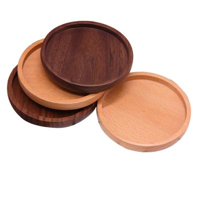 China Acacia Glass and Sustainable Wood Cup Coaster Sets Customized Rustic Wooden Felt Cup Coaster Coasters Made From Walnut Bamboo for sale