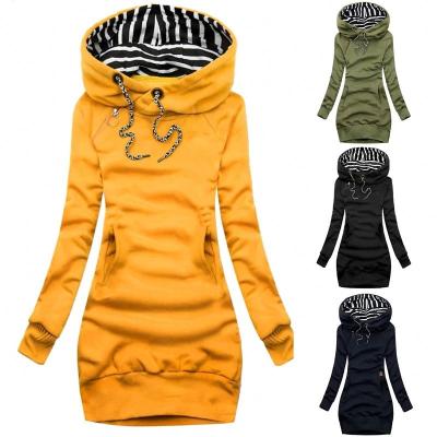 China Waterproof popular women's solid color hooded loose punk thickened pullover sweater for sale