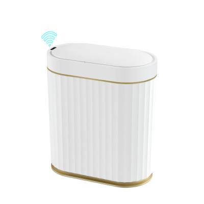 China JOYBOS Sustainable Bathroom Trash Can With Lid 3.7 Gallon Motion Sensor Electric Trash Can Waste Bin For Kitchen for sale