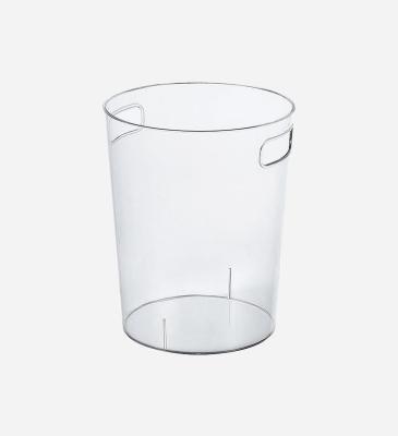 China Joybos Sustainable Transparent Trash Can With Clear Handle Small Waste Bin Plastic Waste Basket Waste Bin for sale