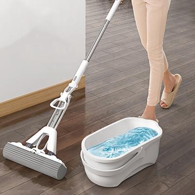 China JOYBOS Stainless Steel Sustainable Factory Customized New Automatic Hand Free Bucket Compression Bound Flat Mop And Bucket for sale